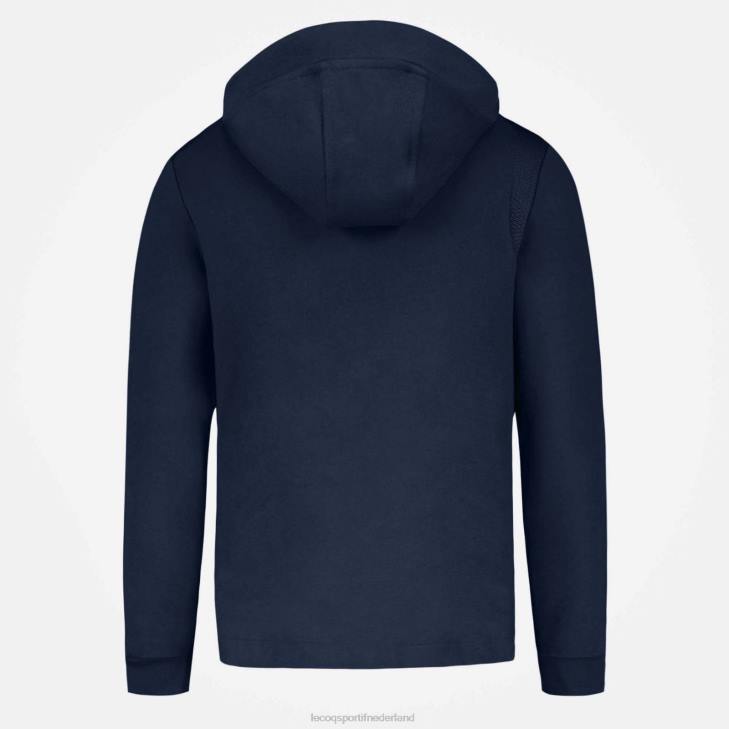 kleding LDBJ69 Heren Le Coq Sportif sweatshirt met capuchon en ritssluiting blauw