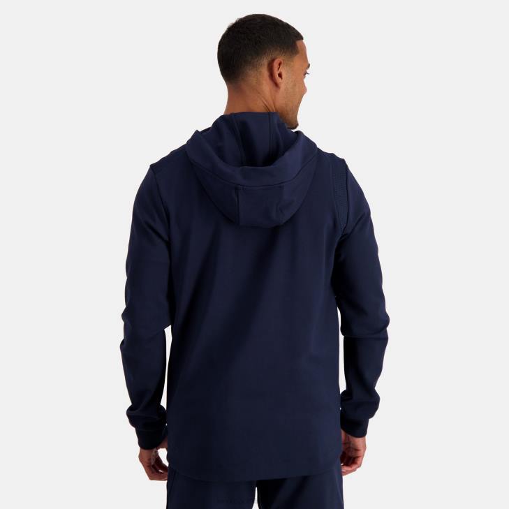 kleding LDBJ69 Heren Le Coq Sportif sweatshirt met capuchon en ritssluiting blauw