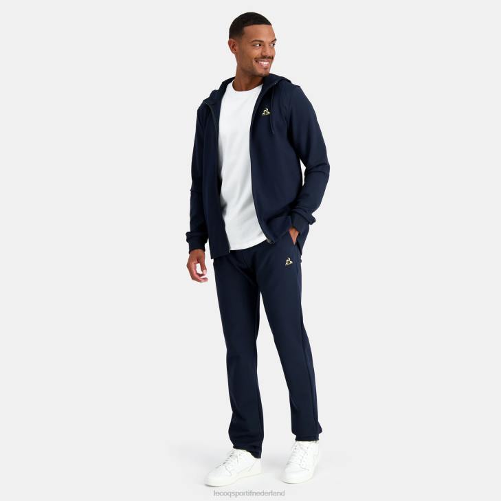 kleding LDBJ69 Heren Le Coq Sportif sweatshirt met capuchon en ritssluiting blauw