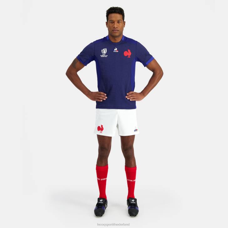 kleding LDBJ692 Heren Le Coq Sportif replica jersey xv de france - rugby wereldbeker 2023 blauw