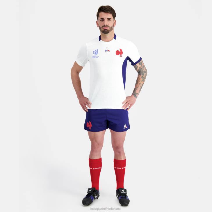 kleding LDBJ693 Heren Le Coq Sportif replica jersey xv de frankrijk - rugby wereldbeker 2023 wit