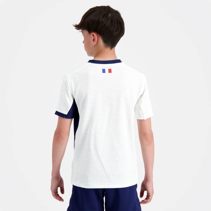 kleding LDBJ695 kinderen Le Coq Sportif replica jersey xv de frankrijk - rugby wereldbeker 2023 wit