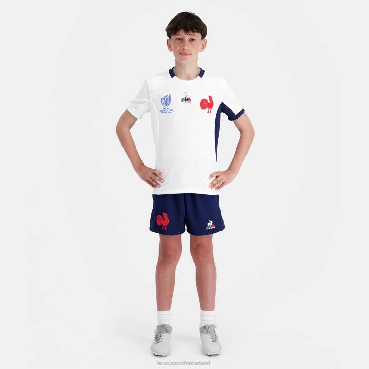 kleding LDBJ695 kinderen Le Coq Sportif replica jersey xv de frankrijk - rugby wereldbeker 2023 wit
