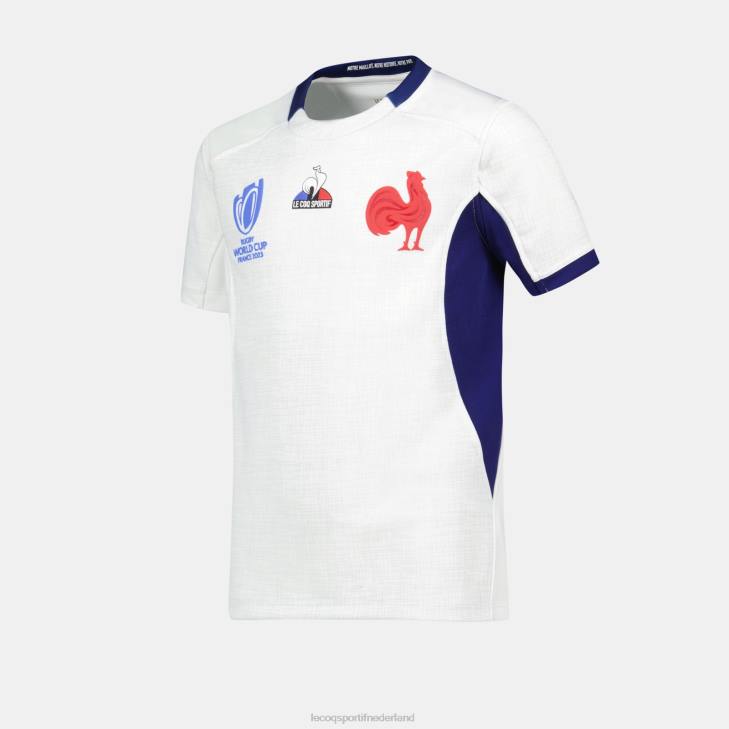 kleding LDBJ695 kinderen Le Coq Sportif replica jersey xv de frankrijk - rugby wereldbeker 2023 wit